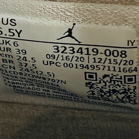 Air Jordan 6 Rings “He Got Game” (GS) Black University Red White Sz 6.5 Y Wmns 8 - Picture 11 of 15